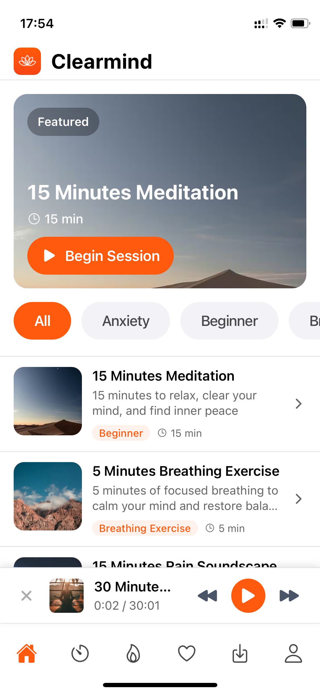 Clearmind App Screenshot
